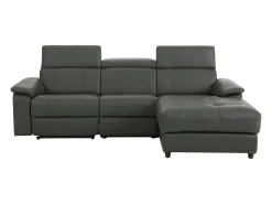 Online Loft24 Tanaro | Sofá Chaise Lounge 3 Lugares Direito com Função Eléctrica em PU Cinza Cinzento