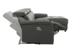 Online Loft24 Tanaro | Sofá Chaise Lounge 3 Lugares Direito com Função Eléctrica em PU Cinza Cinzento
