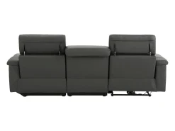 Online Loft24 Tanaro | Sofá Chaise Lounge 3 Lugares Direito com Função Eléctrica em PU Cinza Cinzento