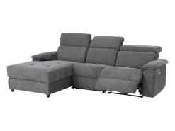 Sofá*Loft24 Tanaro | Sofá Chaiselong 3 Lugares Esquerdo Elétrico Cinzento