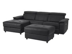 Sofá|Loft24 Tanaro | Sofá Chaiselong 3 Lugares Esquerdo Elétrico Preto