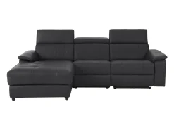 Sofá|Loft24 Tanaro | Sofá Chaiselong 3 Lugares Esquerdo Elétrico Preto