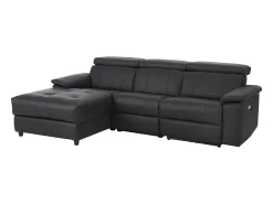 Sofá|Loft24 Tanaro | Sofá Chaiselong 3 Lugares Esquerdo Elétrico Preto