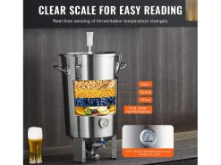Outlet Tanque de Fermentação, SucceBuy Kit de Tanque de Fermentação Doméstica de Aço Inoxidável de 30 L com Fermentador de Cerveja