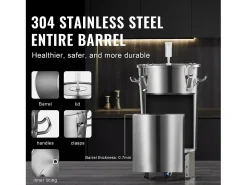 Outlet Tanque de Fermentação, SucceBuy Kit de Tanque de Fermentação Doméstica de Aço Inoxidável de 30 L com Fermentador de Cerveja