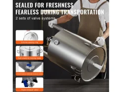 Tanque de Fermentação, SucceBuy Kit de Tanque de Fermentação Caseira de Aço Inoxidável de 60 L com Fermentador de Cerveja^ Acessório Vinho E Bar