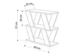 Mesa De Centro|Dmora TaVôo de sala de estar Dpipiton, mesa de café, porta-revistas para sofá, prateleira para sala de estar, 60x22h57 cm, carvalho Castanho
