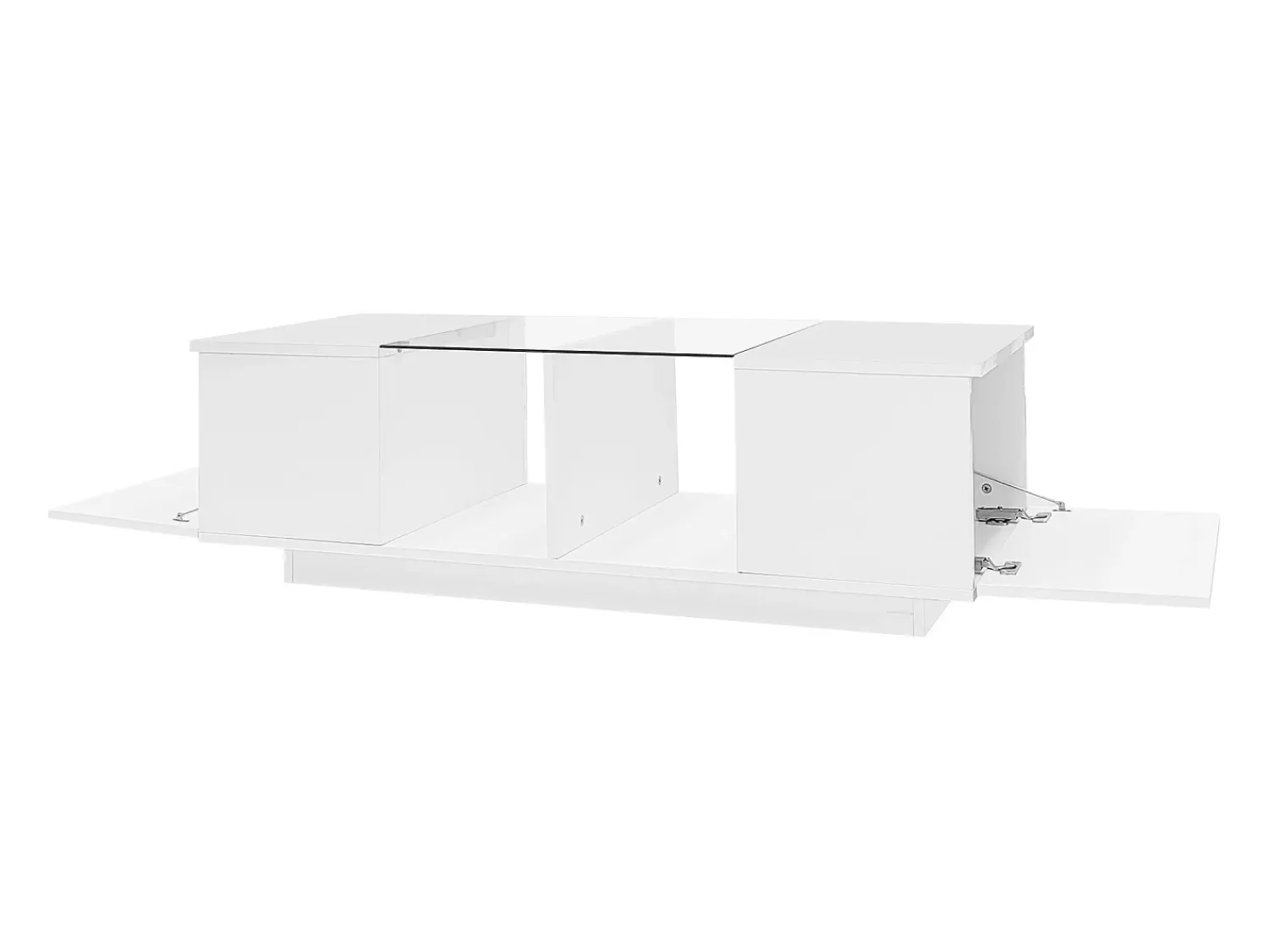 Tavolino da caffè moderno bianco con illuminazione a LED, piano del tavolo lucido, 120 x 50 x 38,5 cm^ Mesa De Centro