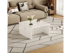 Mesa De Centro* Tavolino da caffè, tavolino fai da te, piano del tavolo lucido, combinazione libera Branco