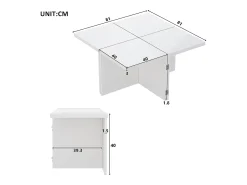 Mesa De Centro* Tavolino da caffè, tavolino fai da te, piano del tavolo lucido, combinazione libera Branco