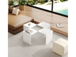 Mesa De Centro* Tavolino da caffè, tavolino fai da te, piano del tavolo lucido, combinazione libera Branco