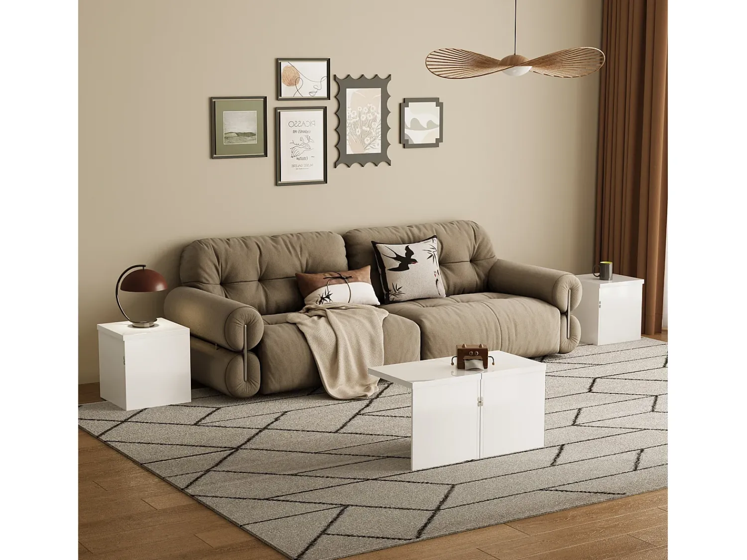 Mesa De Centro* Tavolino da caffè, tavolino fai da te, piano del tavolo lucido, combinazione libera Branco