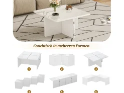 Mesa De Centro* Tavolino da caffè, tavolino fai da te, piano del tavolo lucido, combinazione libera Branco