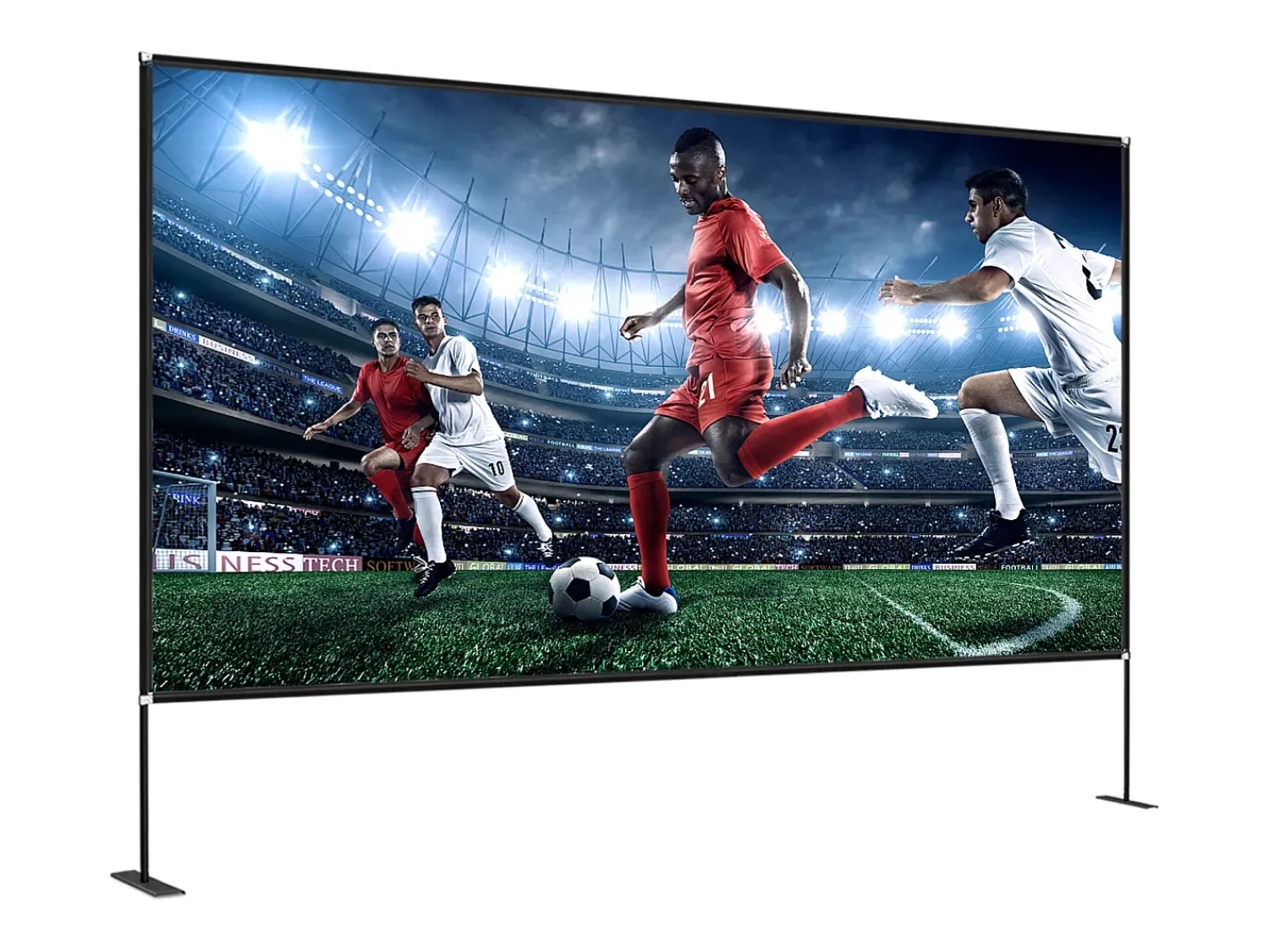 Móvel De Tv| Tela de Cinema ao Ar Livre SucceBuy com Suporte - 381cm, 16:9 HD 4K Portátil para o Interior e o Exterior Cinema em Casa Jogos Escritório Preto