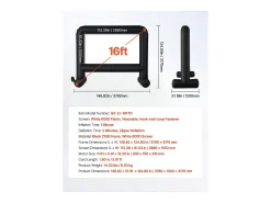 Tela de Projeção Inflável SucceBuy, Fabricada em Material 600D Durável, Inclui Saco de Armazenamento Portátil. Formato 16:9, 378 x 130 x 317 cm^ Móvel De Tv