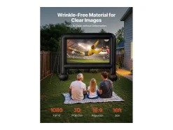 Tela de Projeção Inflável SucceBuy, Fabricada em Material 600D Durável, Inclui Saco de Armazenamento Portátil. Formato 16:9, 378 x 130 x 317 cm^ Móvel De Tv