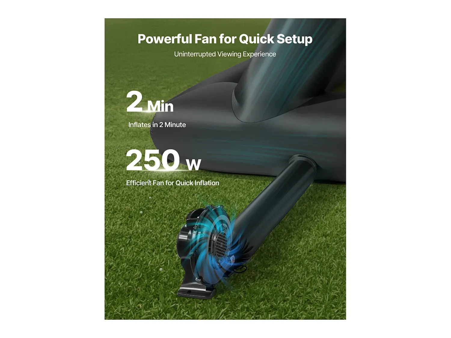 Tela de Projeção Inflável SucceBuy, Fabricada em Material Resistente 600D, Incluindo Saco de Armazenamento Portátil, Formato 16:9, 413 x 160 x 330 cm^ Móvel De Tv