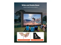 Móvel De Tv* Tela de Projeção Inflável SucceBuy, Fabricada em Material 600D Durável, Incluindo Saco de Armazenamento Portátil, Formato 16:9, 409 x 160 x 272 cm Preto