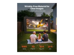 Móvel De Tv* Tela de Projeção Inflável SucceBuy, Fabricada em Material 600D Durável, Incluindo Saco de Armazenamento Portátil, Formato 16:9, 409 x 160 x 272 cm Preto