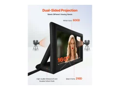 Móvel De Tv* Tela de Projeção Inflável SucceBuy, Fabricada em Material 600D Durável, Incluindo Saco de Armazenamento Portátil, Formato 16:9, 409 x 160 x 272 cm Preto
