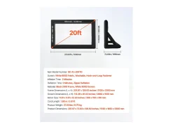 Móvel De Tv* Tela de Projeção Inflável SucceBuy, Fabricada em Material 600D Durável, Incluindo Saco de Armazenamento Portátil, Formato 16:9, 409 x 160 x 272 cm Preto