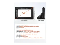 Móvel De Tv* Tela de Projeção Inflável SucceBuy, Material 600D, Portátil com Saco de Armazenamento, Formato 16:9, Ideal para Home Cinema, 378 x 160 x 317 cm Preto