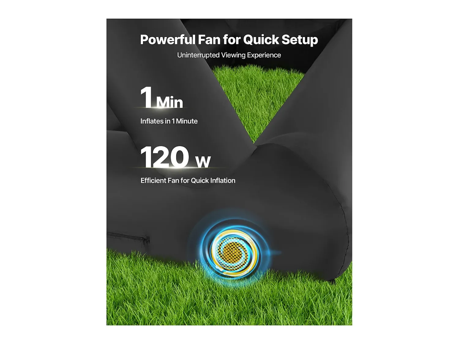 Móvel De Tv* Tela de Projeção Inflável SucceBuy, Material 600D, Portátil com Saco de Armazenamento, Formato 16:9, Ideal para Home Cinema, 378 x 160 x 317 cm Preto