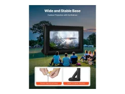 Móvel De Tv* Tela de Projeção Inflável SucceBuy, Material 600D, Portátil com Saco de Armazenamento, Formato 16:9, Ideal para Home Cinema, 378 x 160 x 317 cm Preto