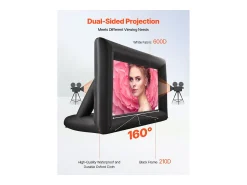 Móvel De Tv* Tela de Projeção Inflável SucceBuy, Material 600D, Portátil com Saco de Armazenamento, Formato 16:9, Ideal para Home Cinema, 378 x 160 x 317 cm Preto