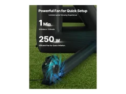 Clearance Tela de Projeção Inflável SucceBuy, Fabricada em Material 600D Durável, Incluindo Saco de Armazenamento Portátil, Formato 16:9, 409 x 160 x 272 cm Preto