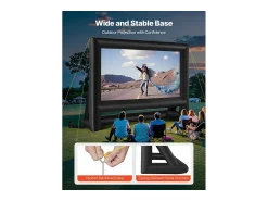 Móvel De Tv* Tela de Projeção Inflável SucceBuy, Material 600D, Portátil com Saco de Armazenamento, Formato 16:9, Ideal para Home Cinema, 476 x 200 x 378 cm Preto