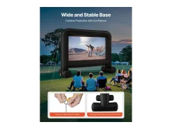 Online Tela de Projeção Inflável SucceBuy, Material 600D, Portátil com Saco de Armazenamento, Formato 16:9, Ideal para Home Cinema, 354 x 130 x 290 cm Preto