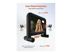 Online Tela de Projeção Inflável SucceBuy, Material 600D, Portátil com Saco de Armazenamento, Formato 16:9, Ideal para Home Cinema, 354 x 130 x 290 cm Preto