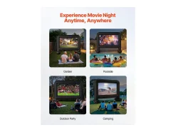 Online Tela de Projeção Inflável SucceBuy, Material 600D, Portátil com Saco de Armazenamento, Formato 16:9, Ideal para Home Cinema, 354 x 130 x 290 cm Preto