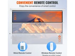 Móvel De Tv* Tela de Projeção Motorizada SucceBuy, 100 Polegadas, Razão de Aspecto 16:9, 4K e 1080 Elétrica Branco