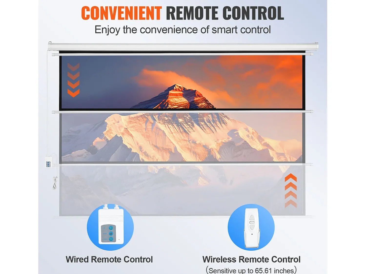 Móvel De Tv* Tela de Projeção Motorizada SucceBuy, 100 Polegadas, Razão de Aspecto 16:9, 4K e 1080 Elétrica Branco