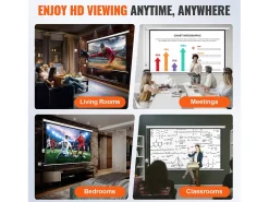 Móvel De Tv* Tela de Projeção Motorizada SucceBuy, 100 Polegadas, Razão de Aspecto 16:9, 4K e 1080 Elétrica Branco