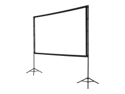 Tela de Projeção SucceBuy de 254 cm com 2 Tripés, Lona de Projeção Portátil e Amassável, Grande Ângulo de Visão 160°, 16:9 4K HD^ Móvel De Tv
