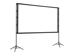 Tela de Projeção SucceBuy de 254 cm com 2 Tripés, Lona de Projeção Portátil e Amassável, Grande Ângulo de Visão 160°, 16:9 4K HD^ Móvel De Tv