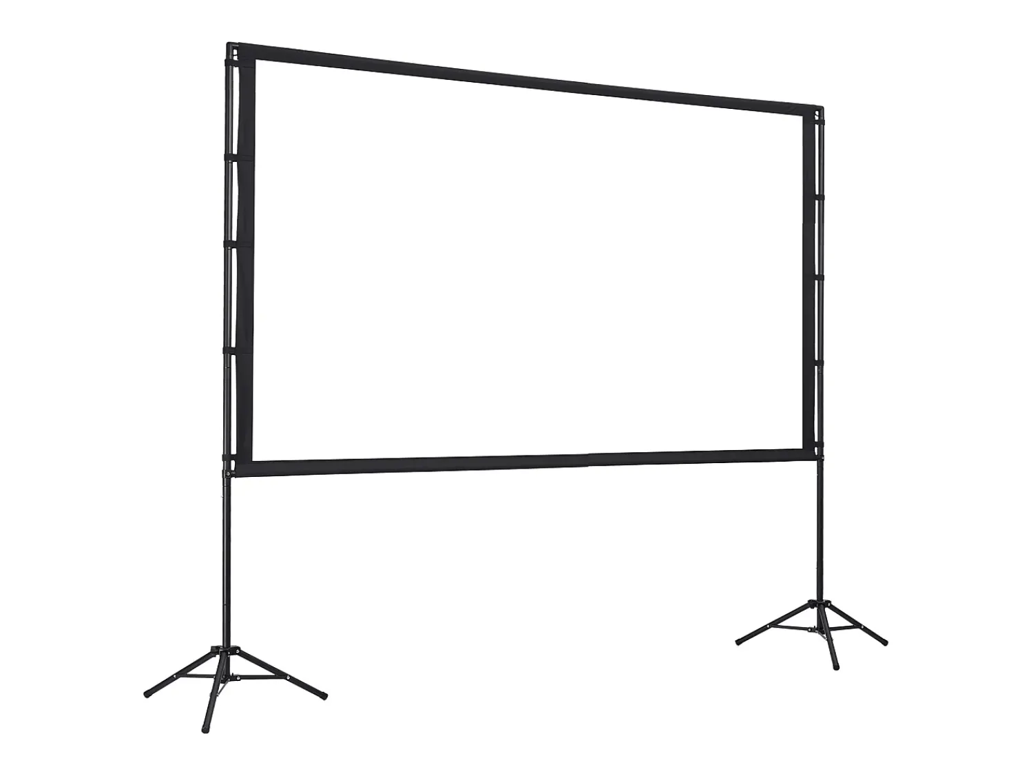 Tela de Projeção SucceBuy de 254 cm com 2 Tripés, Lona de Projeção Portátil e Amassável, Grande Ângulo de Visão 160°, 16:9 4K HD^ Móvel De Tv