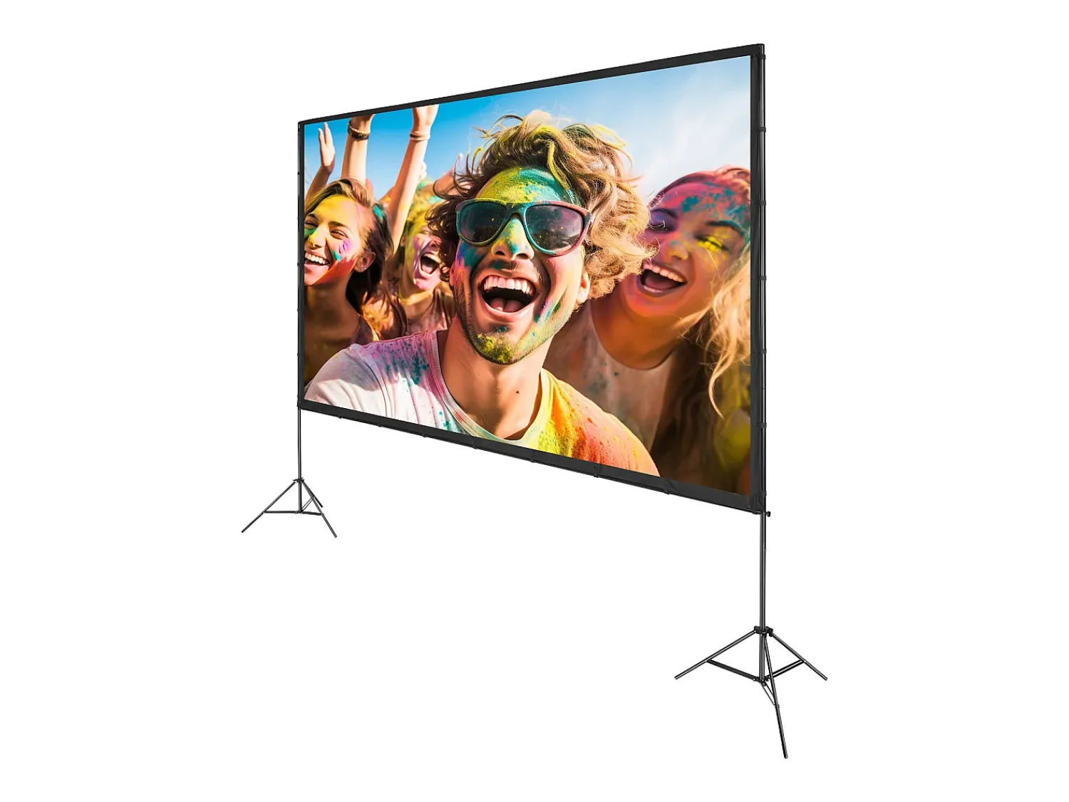 Móvel De Tv* Tela de Projeção SucceBuy Portátil com Base, 381 cm, 16:9 HD de Duas Faces Anti-rugas e Grande Ângulo de Visão, para Projetores de Cinema em Casa Multicor