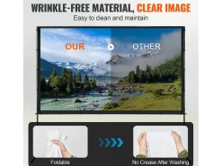 Móvel De Tv| Tela de Projeção SucceBuy Portátil com Base, 254 cm, 16:9 HD de Duas Faces Anti-rugas e Grande Ângulo de Visão, para Projetores de Cinema em Casa Multicor