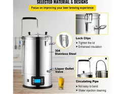 Tina de Mistura SucceBuy | Sistema de Mistura de Cerveja Todo-em-Um Pan com Bomba de Circulação 30 L^ Acessório Vinho E Bar