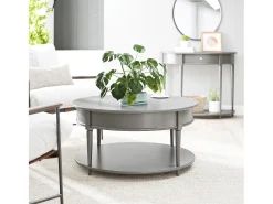 Mesa De Centro*Dorel Home Tinto | Mesa de centro 90 cm em mármore / aço Cinzento