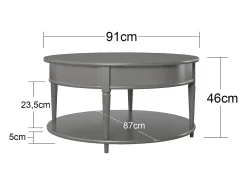 Mesa De Centro*Dorel Home Tinto | Mesa de centro 90 cm em mármore / aço Cinzento