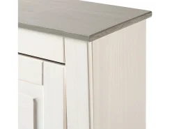 Discount Loft24 Toby | Sapateira com 3 abas em pinho cinzento Branco