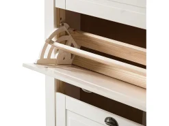 Discount Loft24 Toby | Sapateira com 3 abas em pinho cinzento Branco