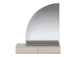 Vente-unique Toucador suspenso com espelho com LEDs 2 gavetas fosco - JINEZA^ Consola
