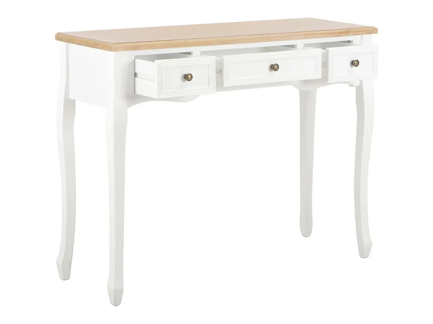 Consola*vidaxl Toucador/mesa consola com 3 gavetas Branco