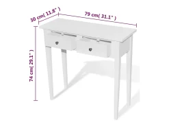 Consola|vidaxl Toucador/mesa consola com duas gavetas Branco